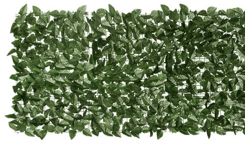Gecheer Balkon Sichtschutz mit Dunkelgrünen Blättern Bespannung Terrasse Windschutz Sonnenschutz Balkonbespannung Balkonverkleidung 200x75 cm