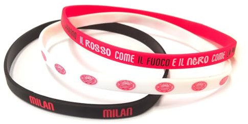 EURO PUBLISHING Tris Braccialetti in silicone A.C. Milan - Prodotto Ufficiale 2025