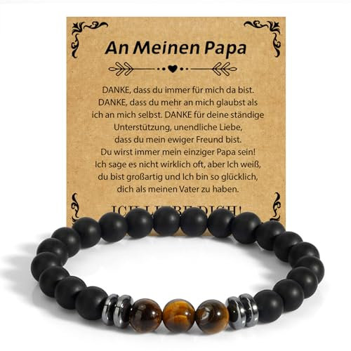 Vatertagsgeschenk für Papa Geschenk Männer Armband Mit Grußkarte Geburtstagsgeschenk für Papa Vatertag Ostergeschenke Geburtstag Weihnachten Ruhestand Geschenke für Vater Stiefpapa Stiefvater Papas