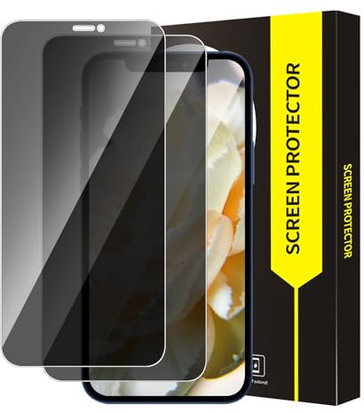 Bodyguard Schutzfolie für Panzerglas für iPhone 12/12 Pro Sichtschutz, 2,5D Kante, 2 Stück 9H Härte Sichtschutzfolie, 0,33mm Privatsphäre Anti-Spy Displayschutzfolie Blickschutzfolie für iPhone 12 Pro