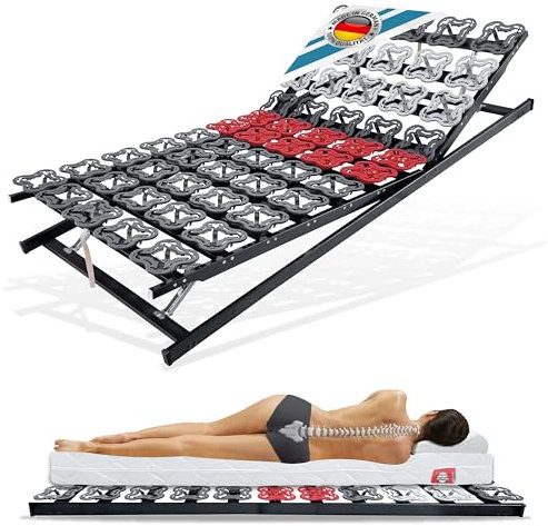 Matratzen Perfekt 5 Zonen Verstellbarer Tellerrahmen Terra Med T-Flex - Federteller 200 Kg belastbar 12,5 cm Höhe Härteregulierung (80 x 200)