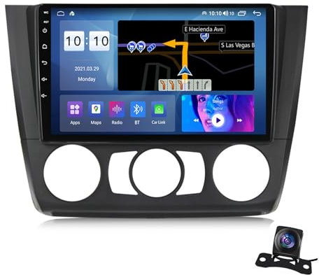10 Android 13 2 Din Car Radio GPS Navigation for BMW 1 Series E81 E82 E87 E88 (2004-2012) | Bluetooth, WiFi, FM/RDS, USB, Touchscreen