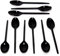 Generic Black Plastic Teaspoons, Pack of 200, Reusable and Washable