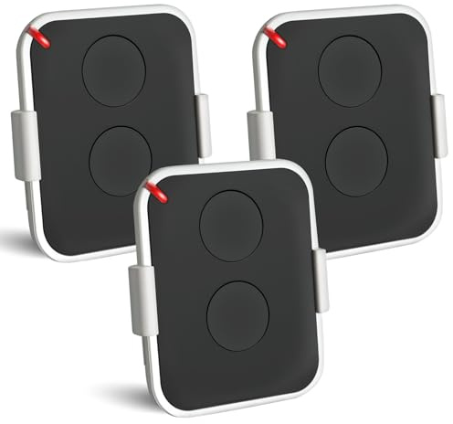 433.92 MHz Garage Door Remote, 2 PCS Garage Door Opener Remote Control, 2 Channels, Compatible with ON2E, ON4E, ON1E Rolling Code - Black