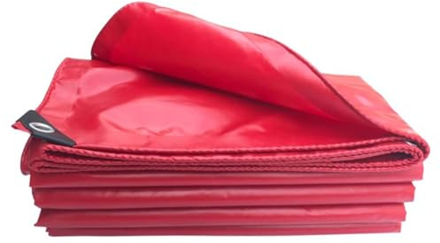 Lona Impermeable Exterior 400g/m² Lona de Protección con Ojales Lonas Resistente a Los Rayos UV para Piscina Coche Barco Madera Muebles de Jardín(Rojo 1.5x2m)