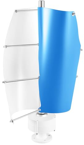 Mqwdxzfes 24 V 100 W eje vertical aerogenerador de turbina eólica kit con regulador de carga, generador de energía para casa/barco/farola de calle, hojas tricolores, diseño helicoidal (62 dB) IP67