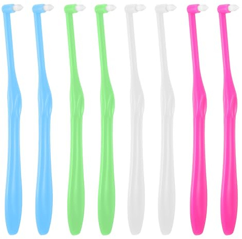8 Stück Einbüschelzahnbürste, Zahnreinigung Zwischenräume, Zahnspangen Bürste, Geeignet für die Reinigung von Zähnen, Zahnspangen und Zahnersatz