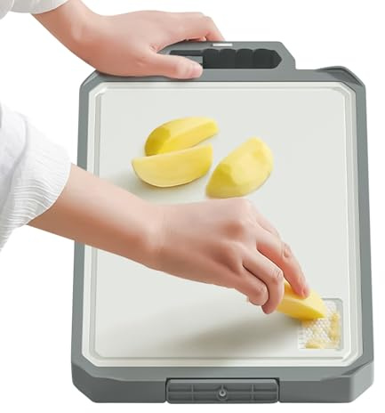 Zegaqae Planche À Découper Viande Double Face,Planche De Découpe En Acier Inoxydable | Anti-Dérapante Qualité Alimentaire Pour Préparation De Légumes Cuisson Restaurant Camping Plein Air