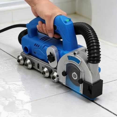 RETRIN Industrial Electric Tile Crack Cleaner + Grout Removal Machine + 1200W Powerful Motor + Old Grout & Cement Removal + Commercial & Household Tile Renovation Projects 5*sawblade