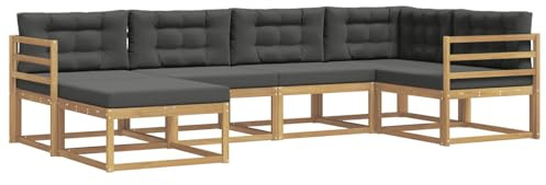 vidaXL Outdoor-Sofagarnitur 5 pcs Weiß und Anthrazit Polyester, Patio-Sofa, Moderne Outdoor-Sitzgruppe, langlebige Gartenmöbel, wetterfest für die Lounge im Garten