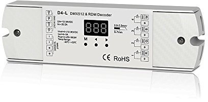 4CH 5A/CH Constant Voltage DMX512 & RDM Decoder RGBW Controller 4 Channel Dimming Controller 12-24V Output PWM