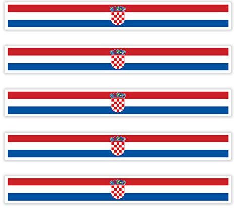 benobler 5 x Aufkleber Kroatien f. KFZ Auto Motorrad Boot Flagge Fahne Croatia