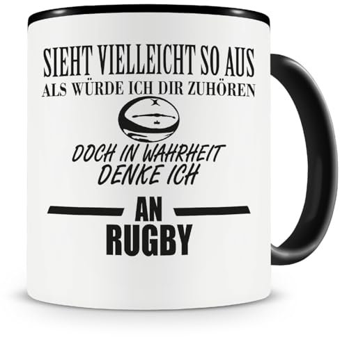 Samunshi® Ich denke an Rugby Tasse Kaffeetasse Teetasse Kaffeepott Kaffeebecher Becher