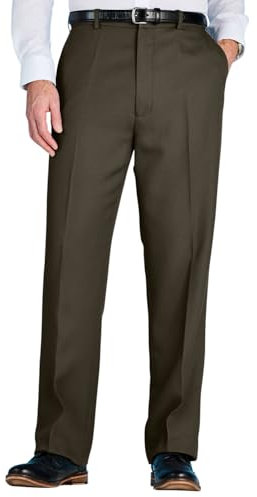 Chums Men's Stretch Waist Formal Smart Work Trousers Elasticated Waist Lovat