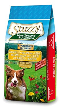 Stuzzy, Cibo Secco per Cani Adulti al Gusto Agnello, Croccantini - Linea New Zealand & Australia Formato Sacco da 12 Kg