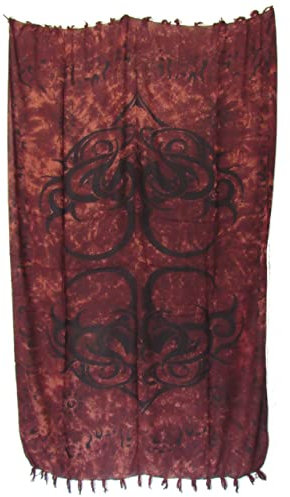 Sarong Pareo Tribaldesign I braun/große Auswahl schönste Farben/Wickelrock Strandtuch Sauna-Tuch Wickelkleid Schal Wickeltuch Bademode Freizeitmode Sommermode/aus 100% Viskose