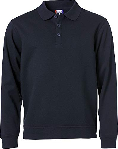 CliQue Herren Basic Polo Sweater Sweatshirt, Blau (Dark Navy), 5X-Large