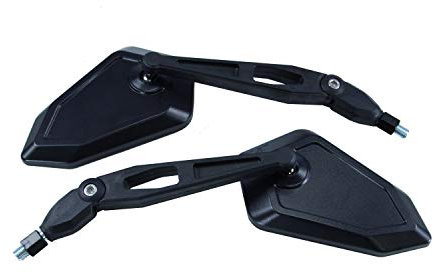 Universal Motorrad Rückspiegel Spiegel Set, e-geprüft (schwarz, 2x M10 Rechtsgewinde)
