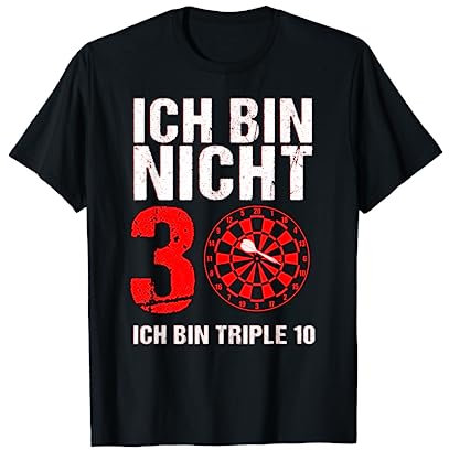 witzige Geschenkidee Männer 30 Vintage Darts Motiv T-Shirt, Schwarz, S, Kurzarm, Klassische Passform, Dart-T-Shirt-Geburtstag