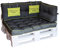 LILENO HOME Palettenkissen Set Anthrazit u. Grün - Set 3: (1x Sitzteil + 1x Rückenteil + 1x Seitenteil) - Polster für Europaletten - Palettenkissen Outdoor als Sitzkissen für Palettenmöbel