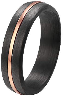 DOOSTI Partnerring/Trauring ELEGANT Carbon mit Edelstahl-Einlage Rose Gold