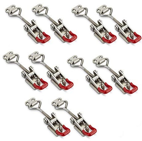 10er Set JUNKER Spannverschluss M6 (Haltekraft 220kg, abschließbar) Edelstahl SS304 verstellbarer Schnellspanner