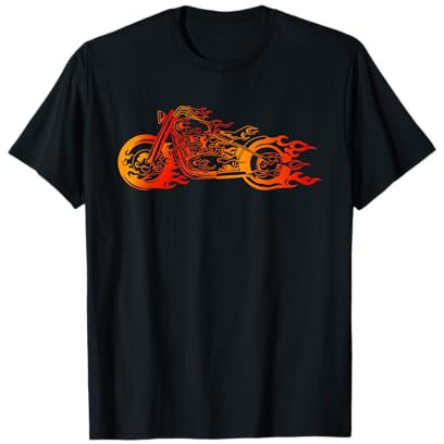 Bruning Fire Bobber - Motorcycle Chopper Biker Motorbike T-Shirt