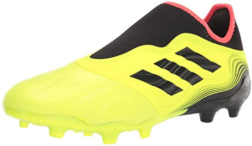 adidas Unisex Copa Sense.3 Firm Ground Soccer Shoe, Team Solar Yellow/Black/Solar Red (Laceless), 5.5 US Men