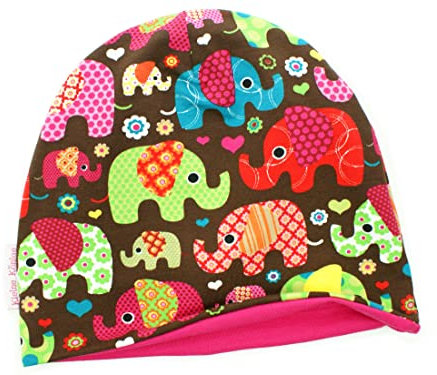 Kleine Könige Mütze Kinder Mädchen Beanie · Modell Elefant Elefantenparty pink, pink · Ökotex 100 Zertifiziert · Größe 134/140 (KU 55-57)