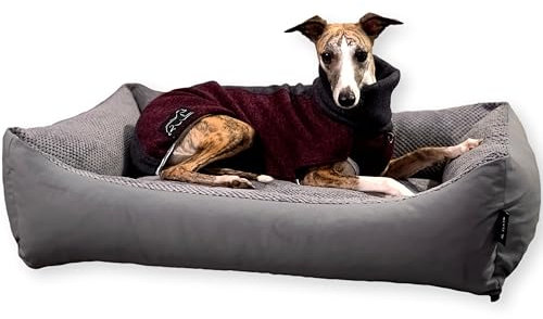 4L Textil Hundebett große Hunde Grau Hundebett abwaschbar Hundekorb große Hunde Hundekissen XL Hundekörbchen flauschig Hundesofa (120x100 cm, Dunkelgrau)