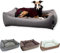 4L Textil Hundebett große Hunde Grau Hundebett abwaschbar Hundekorb große Hunde Hundekissen XL Hundekörbchen flauschig Hundesofa (120x100 cm, Dunkelgrau)