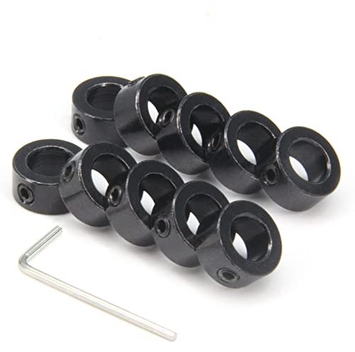 Zeberoxyz 10 Stück/Pack Schwarz 8 mm Wellensicherungskragen T8 Gewindesicherungsring Edelstahl Materialisolierung für 3D-Druckerzubehör (8mm-Schwarz)