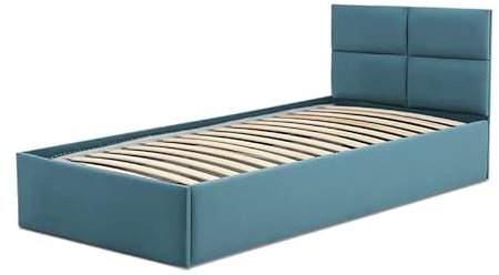 Polsterbett Monos 90x200 mit Bettkasten! Einzelbett mit Lattenrost! Best Stauraumbett! (Trinity 13), Twin