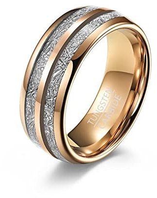 Wycian Herren Ringe Rosegold, Ringe für Frauen Doppelnut Größe 67 (21.3) Hochzeitsband für Ehefrau Ehemann