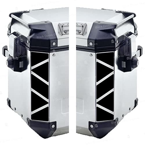 Rifrangenti Adesivi compatibili con Valigie Laterali GIVI TREKKER OUTBACK 48 37 ltr Motorrad (Nero)