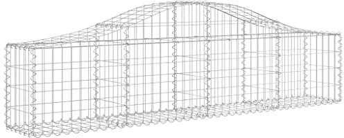 vidaXL Gabionen mit Hochbogen 3 STK., Steinkorb Drahtkorb Dekorativ, Gabionenkörbe Verstärkte Gabionenhaken, Gabionenwand Gabionen Zaun Garten, Verzinktes Eisen