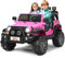 COSTWAY Kinder Elektroauto 2 Sitzer mit 2,4G-Fernbedienung, 3 Gang 12V Kinderauto mit MP3, Musik, Hupe und Scheinwerfer, Elektro Auto 2,5-4 km/h, für Kinder ab 3 Jahre (Rosa)