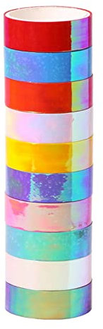 pistro 10 rotoli Washi nastro adesivo adesivo decorativo olografico fai da te