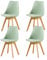 EGGREE 4er Set Esszimmerstuhl Skandinavischer SGS Geprüfter, Design Küchenstuhl Essstühle mit Polsterstuhl et Massivholz Buche Bein, Eiscreme-Grün