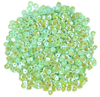 sourcing map Lose Pailletten Irisierende Pailletten 2400 Stück Becher-Pailletten Stickerei-Pailletten für Schmuckherstellung Basteln Nähen, Grün