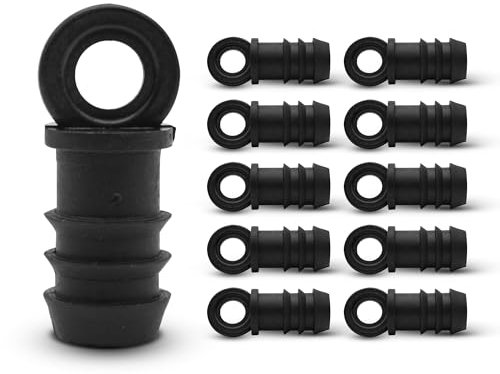 DOJA Barcelona | Tapon Final Tubo Riego | Tapon Final 12mm | Pack 10 | Tapon Manguera de Goteo 12 para Sistemas de Riego Agrícola y Jardinería | Conector Tapon Tubo Riego por Goteo Huerto, Camping