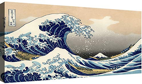canvashop Quadri Moderni Soggiorno Hokusai Grande Onda Kanagawa 140x70 cm