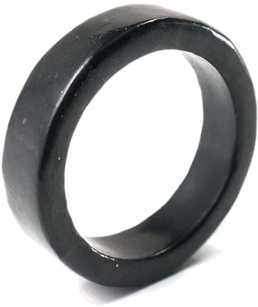 RICHRAIN Schungit Ring: Schungit Stein Band, Schwarz, Unisex, Ring
