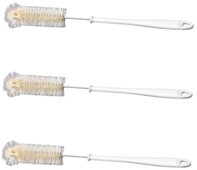 Healeved 3pcs Multifunctional Bottle Cleaning Brush Boar Hair Tube Brush for Glasses Vase Beaker Wall Hanging