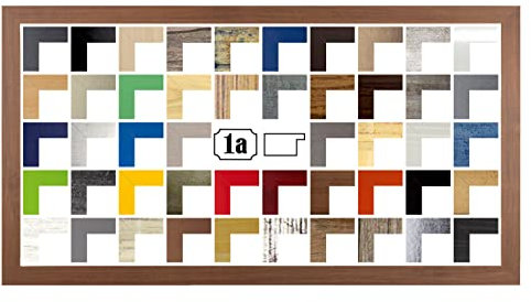 Multicolore Bilderrahmen Posterrahmen Puzzlerahmen 37,5x98 cm Nussbaum Dunkel Dekor 98x37,5 cm mit weisser Rückwand und klarem Acrylglas