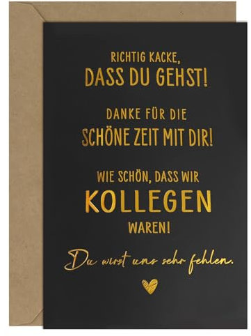 Kollege Karte mit Umschlag Klappkarte Geschenk zum Abschied Rente Jobwechsel Abschiesgeschenk Lustige Abschiedskarten für Arbeitskollegen Kollegen Kollegin Freunde Ruhestand