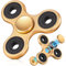 SCIONE Fidget Spinner Metall Sensory Fidget Toy, Cooler Metall Edelstahl-Handspinner Angst Stress Relief Geburtstag Geschenk für Kinder Erwachsene Gelb (Lagerkappen können demontiert Werden Montiert)