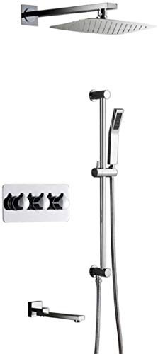 KOHARA Badewannen-Duschsysteme Duschsystem Badezimmer-Duschmischer-Set Unterputz-Dusche DREI-Funktions-Warm- und Kaltwasser-Ultradünne Top-Sprühwand-Duschset Dusche Badezimmer-Armature