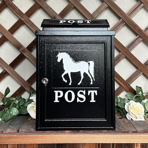 YZMJXNYY Briefkasten Wandmontage, Postkasten, Paketbriefkasten, Mailbox mit Schloss, Großes Fassungsvermögen, Geeignet für Das Home-Office Im Außenbereich, Einfache Montage(Bronze)