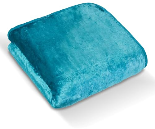 Rapport Home Luxury Dyed Mink Throw Blanket (200 x 240 cm) Teal